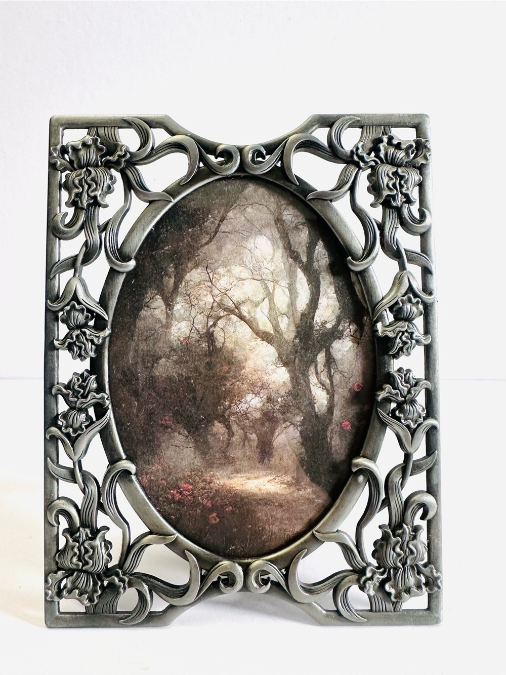 Enchanted Iris — Dark Magic Gothic Garden Metal Frame 3.5x4.5